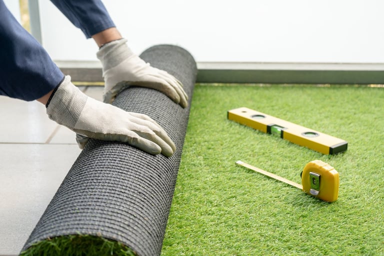 Custom putting green installation
