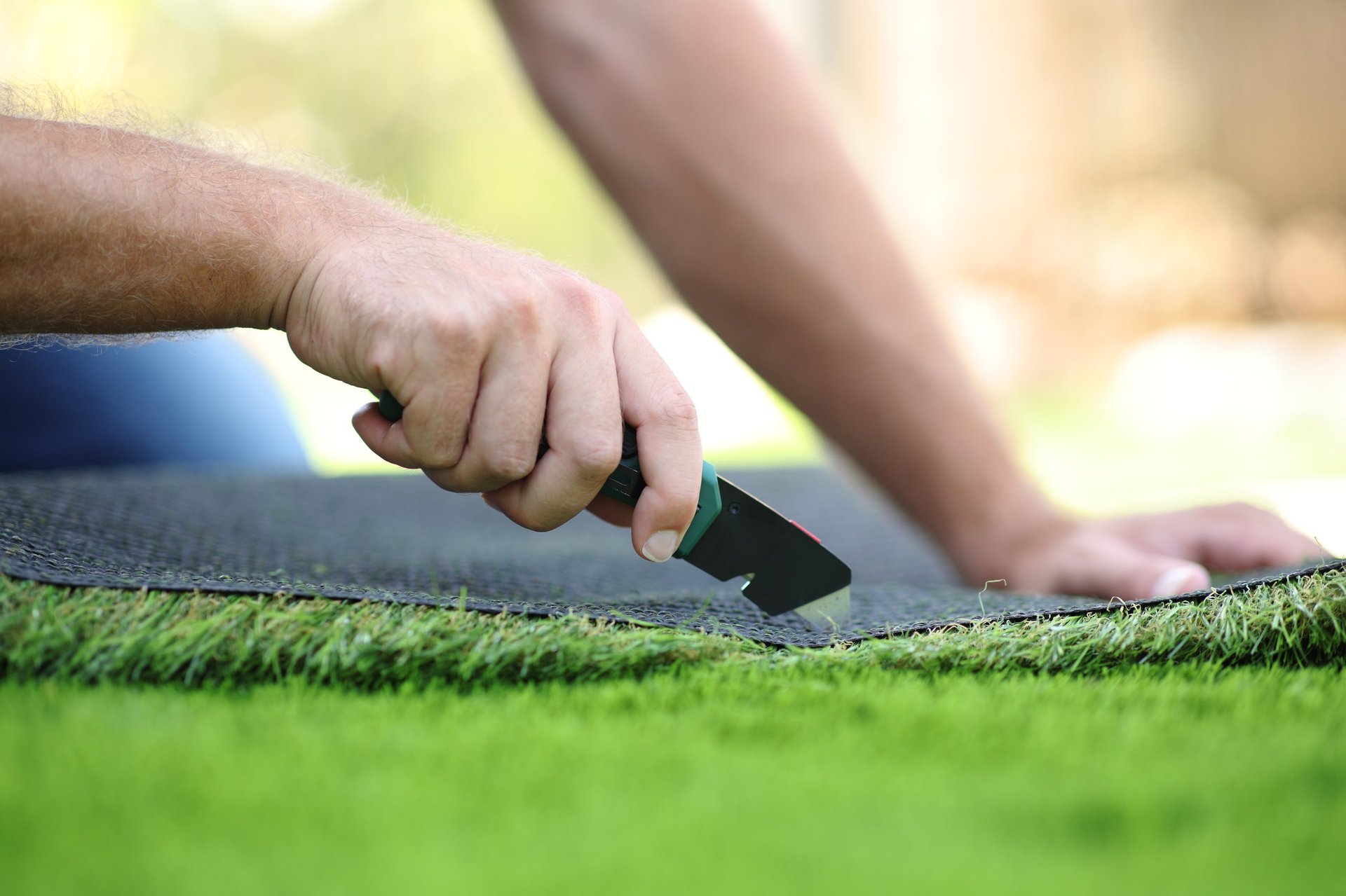 Professional artificial turf installation