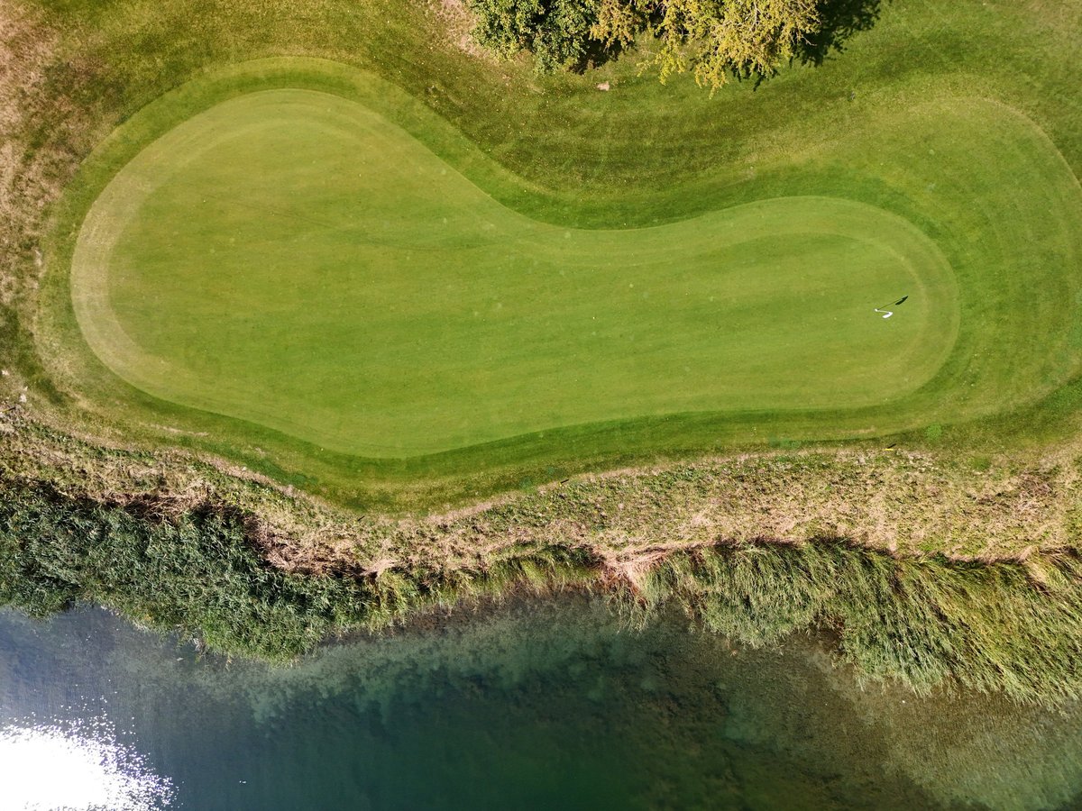 Aerial view of golf course